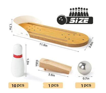 Mini Wooden Bowling Board Game – Fun Tabletop
