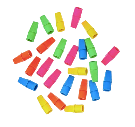 Pen+Gear Pencil Cap Erasers 2-Pack (25 Each) – Assorted Colors, Smudge-Free
