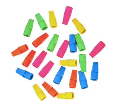 Pen+Gear Pencil Cap Erasers 2-Pack (25 Each) – Assorted Colors, Smudge-Free