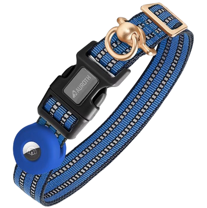 Nylon Soft Adjustable Dog Training Collar with AirTag Holder