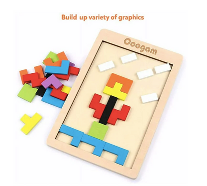 Wooden Blocks Puzzle Brain Teasers Toys for Kids