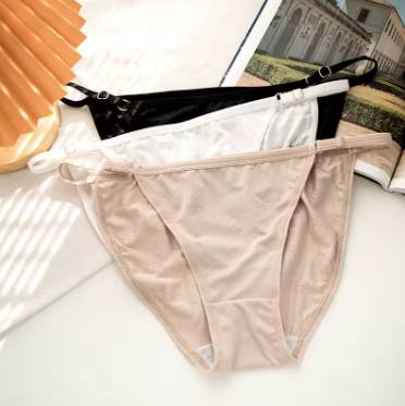 Women's Low-Rise Sheer Mesh Bikini Panties, White, Black, Nude- 3-Pack