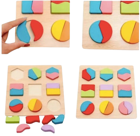 Safe Haven & CO Wooden Shape Sorting Blocks – Early Learning Educational Toy
