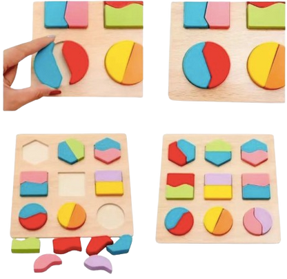 Safe Haven & CO Wooden Shape Sorting Blocks – Early Learning Educational Toy