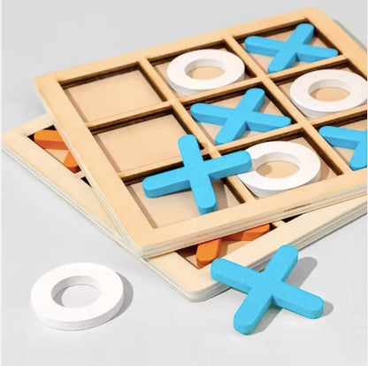 Wooden Tic Tac Toe Game – Classic Interactive XO Board Game for Kids and Families