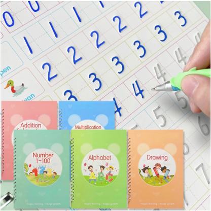 5-Piece Reusable Magic Groove Copybook Set