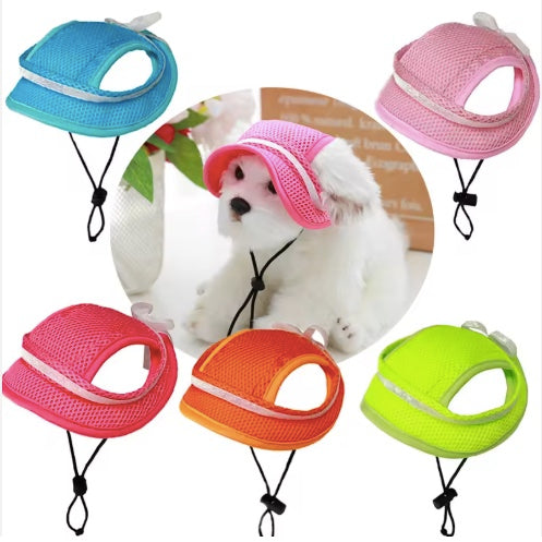 Adjustable Breathable Mesh Pet Baseball Cap with Ear Holes