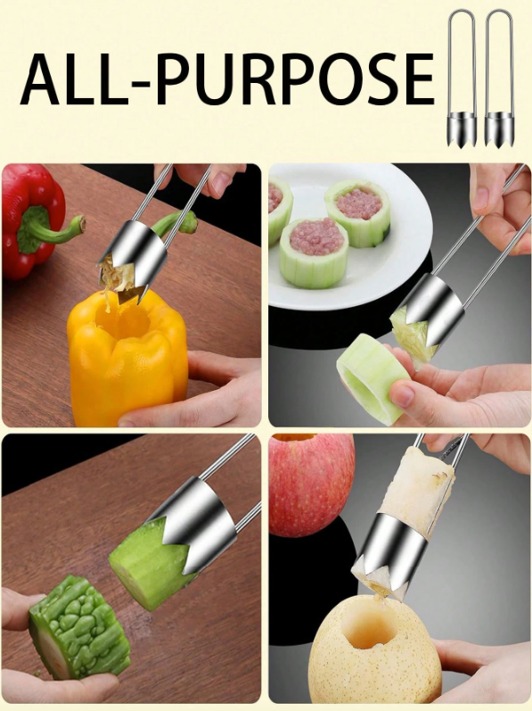 Vegetable and Fruit Corer – Stainless Steel Kitchen Coring Tool