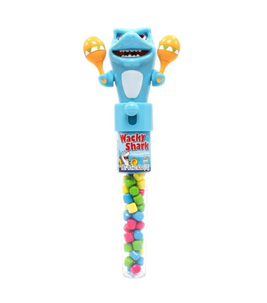 Wacky Shark Candy Toy Dispenser – 3 Pack Assorted Colors