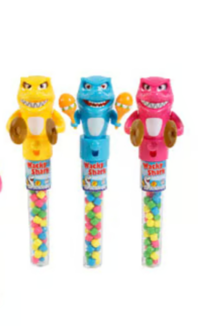 Wacky Shark Candy Toy Dispenser – 3 Pack Assorted Colors