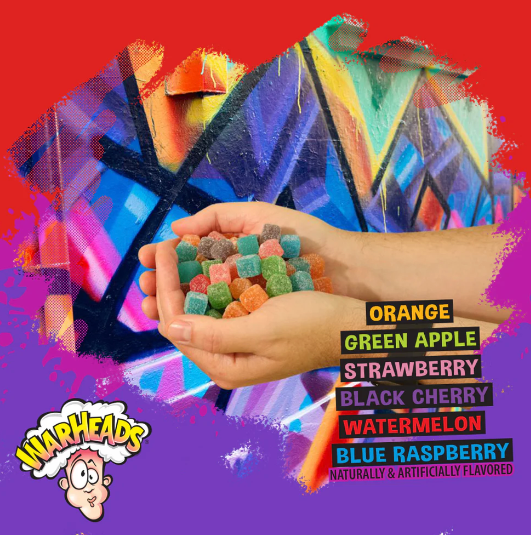 Warheads Chewy Cubes Sour Candy 2-oz Bags – 2 Pack Fruity Assortment