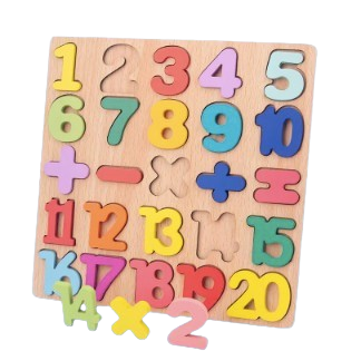 Safe Haven & CO Wooden Alphabet & Numeric Puzzle Learning Board for Toddlers