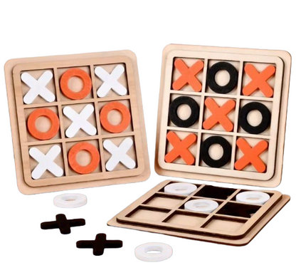 Wooden Tic Tac Toe Game – Classic Interactive XO Board Game for Kids and Families