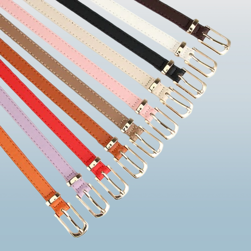 Women’s Fashion Multicolor Thin Belt with Alloy Pin Buckle – One Size Fits Most