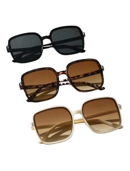 Women’s 3-Pack Large Square Frame Fashion Sunglasses