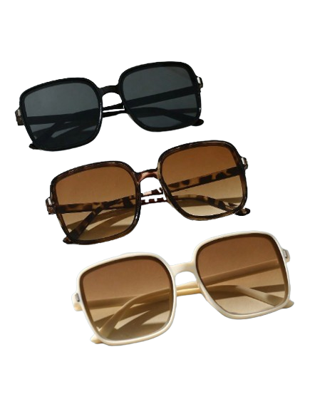 Women’s 3-Pack Large Square Frame Fashion Sunglasses