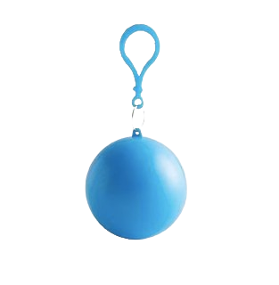 Portable Disposable Emergency Rain Poncho with Keychain Ball Case