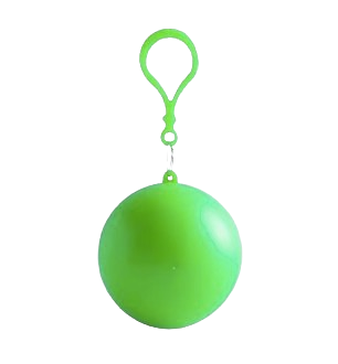Portable Disposable Emergency Rain Poncho with Keychain Ball Case