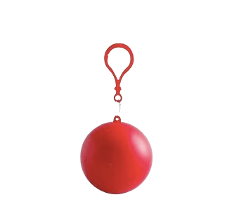 Portable Disposable Emergency Rain Poncho with Keychain Ball Case