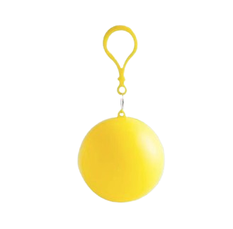 Portable Disposable Emergency Rain Poncho with Keychain Ball Case