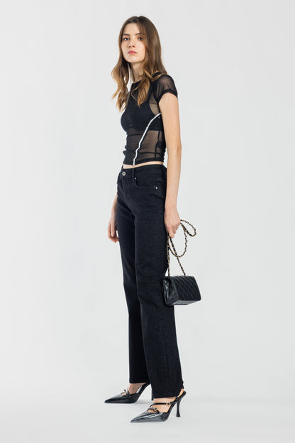 High Rise Relaxed Straight Jeans