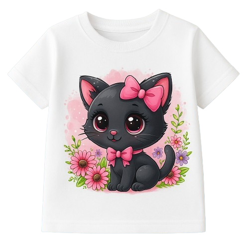 SHEIN Girls' Graphic Print Short Sleeve T-Shirt – Adorable Character Designs (4Y–7Y)