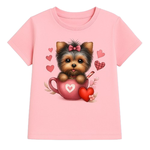 SHEIN Girls' Graphic Print Short Sleeve T-Shirt – Adorable Character Designs (4Y–7Y)