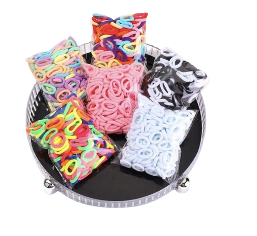 Elastic Hair Ties for Girls – 50pcs Soft Ponytail Holders