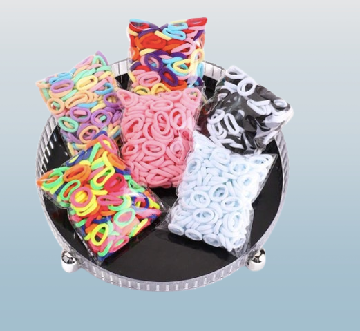 Candy Color Elastic Hair Ties for Girls – 50pcs Soft Ponytail Holders in Assorted Colors