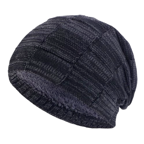 Slouchy Knit Beanie, Double Layer with Fleece Lining, Unisex Winter Hat, Multiple Colors