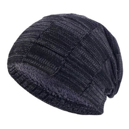 Slouchy Knit Beanie, Double Layer with Fleece Lining, Unisex Winter Hat, Multiple Colors