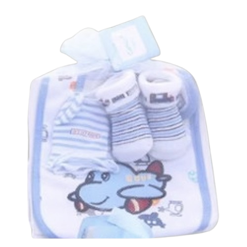 Baby Bib, Sock & Mitten Gift Set – Boys or Girls 3-Piece Matching Sets