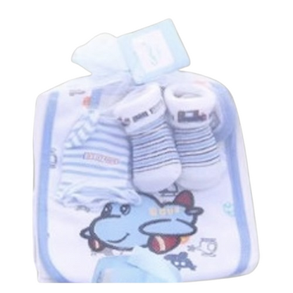 Baby Bib, Sock & Mitten Gift Set – Boys or Girls 3-Piece Matching Sets