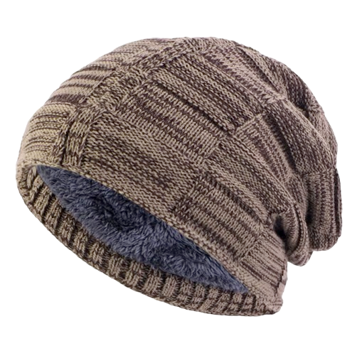 Slouchy Knit Beanie, Double Layer with Fleece Lining, Unisex Winter Hat, Multiple Colors