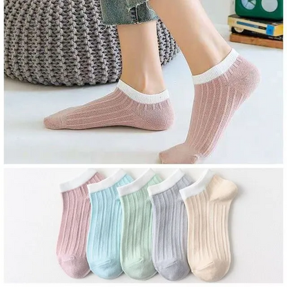 Ankle Candy Pastel Socks, Lightweight Breathable Low-Cut (5 Pack), Size 5-9