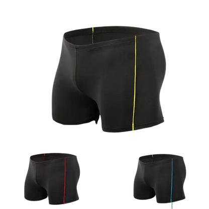 Safe Haven & CO Men’s Contrast Trim Swim Shorts – Quick-Dry Stretch Fit