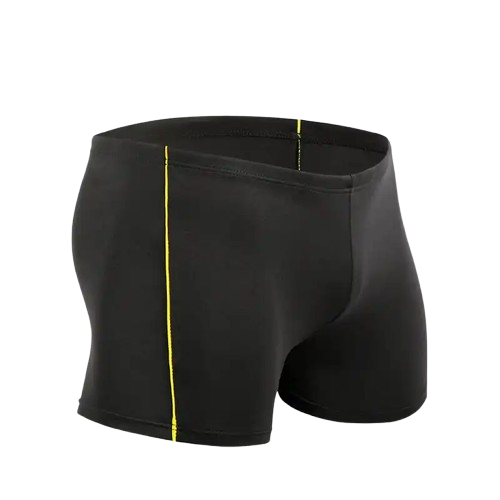 Safe Haven & CO Men’s Contrast Trim Swim Shorts – Quick-Dry Stretch Fit