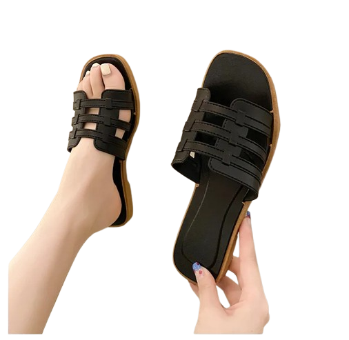 Women’s Woven Square-Toe Slide Sandals