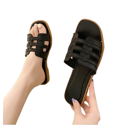 Women’s Woven Square-Toe Slide Sandals
