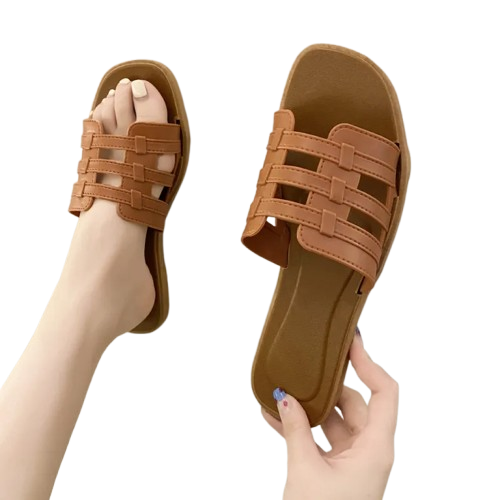Women’s Woven Square-Toe Slide Sandals