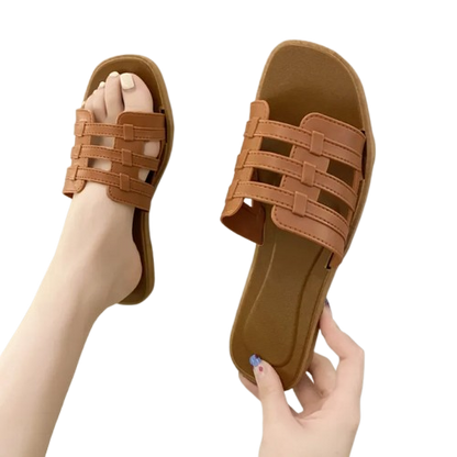 Women’s Woven Square-Toe Slide Sandals