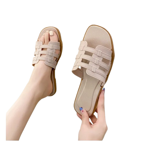 Women’s Woven Square-Toe Slide Sandals
