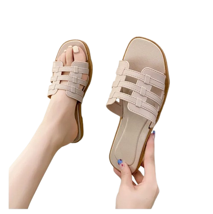 Women’s Woven Square-Toe Slide Sandals