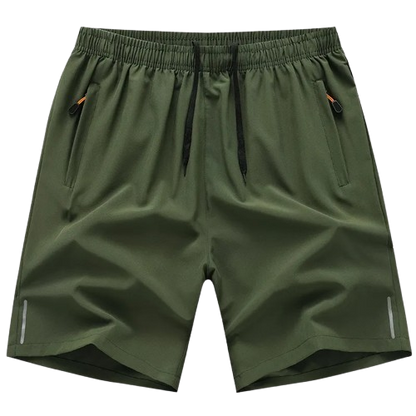 Men’s Quick-Dry Athletic Shorts – Breathable Elastic Waist with Zipper Pockets
