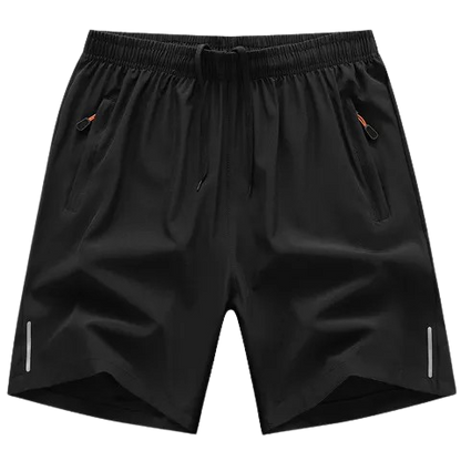Men’s Quick-Dry Athletic Shorts – Breathable Elastic Waist with Zipper Pockets