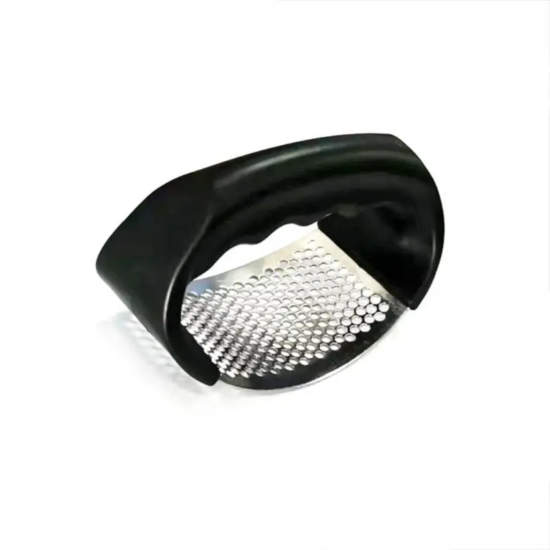 Curved Garlic Press – Stainless Steel Handheld Garlic Mincer
