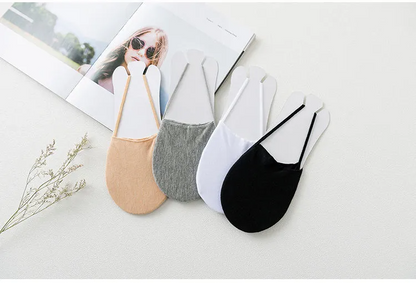 Women’s Low-Cut Half-Palm Elastic Strap Socks (4-Pack)