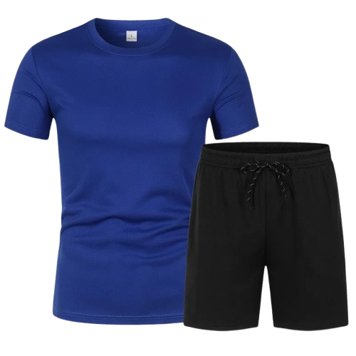 Men’s Casual Sportswear Set – Short Sleeve T-Shirt & Drawstring Shorts