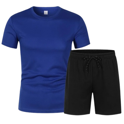 Men’s Casual Sportswear Set – Short Sleeve T-Shirt & Drawstring Shorts
