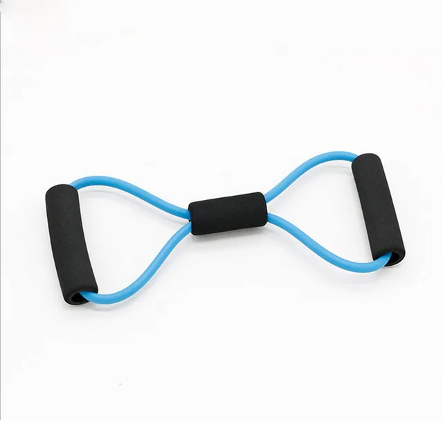 Latex Figure-8 Resistance Band Chest Expander with Foam Handles – Full Body Fitness Trainer